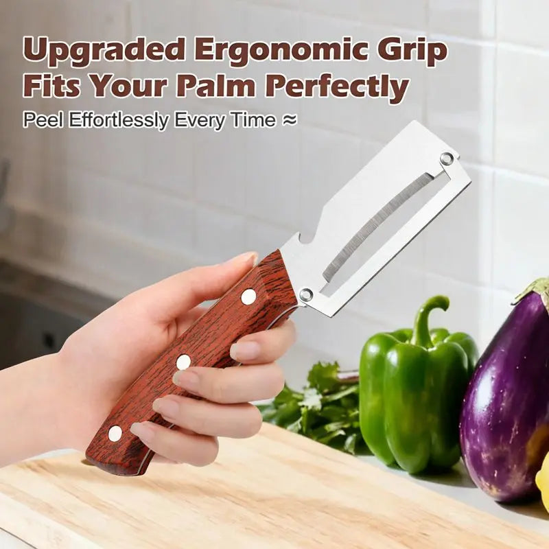 ZAVELY™ 4-in-1 Vegetable Peeler IEasy Kitchen Tool🍻 Peel & Pop – One Tool, Two Jobs Done in Seconds