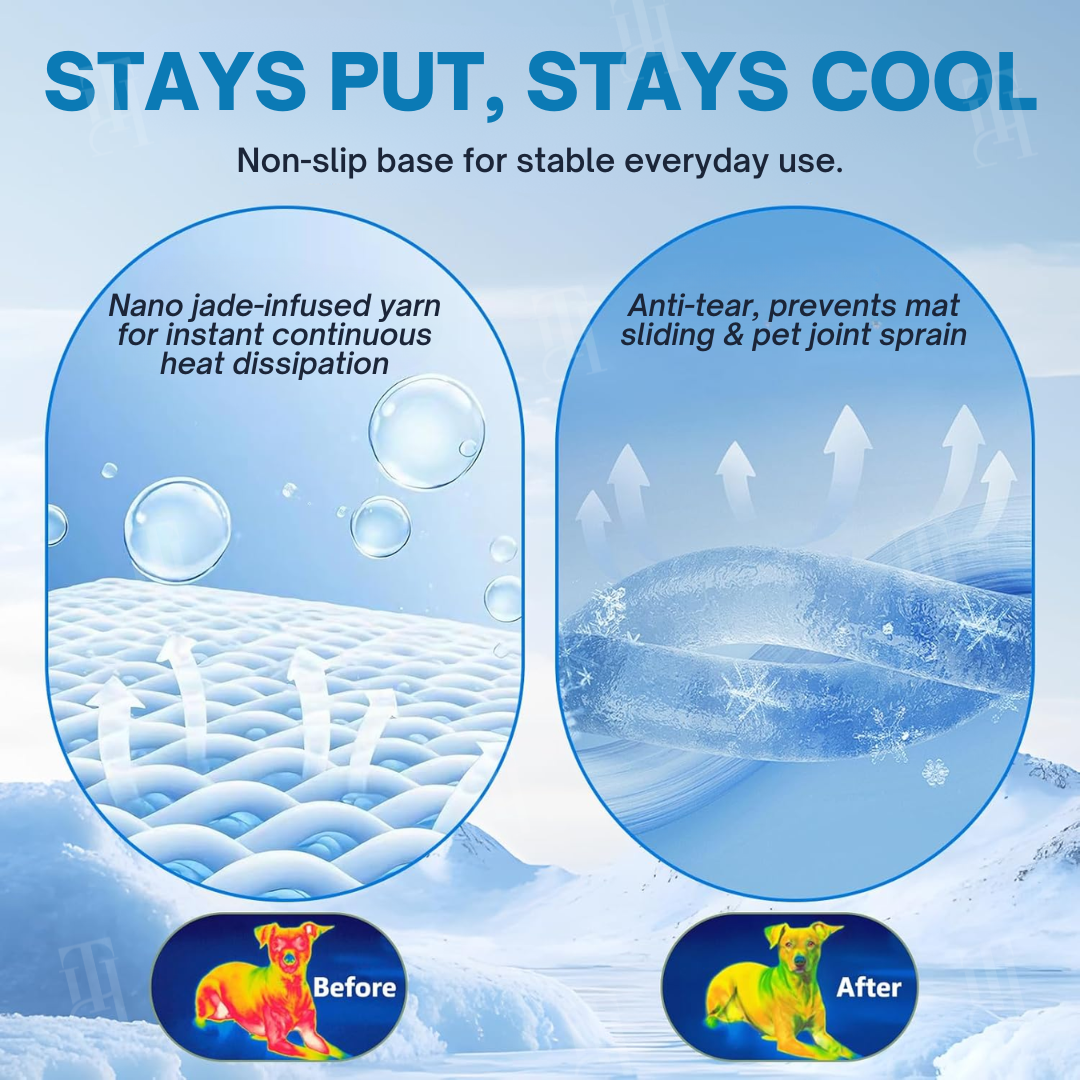 AEXZR® Advanced Ortho-Cool Pet Mat | Thermochromic Safe Cooling Pad🐾 Instant cooling. Zero worry. Just chill.