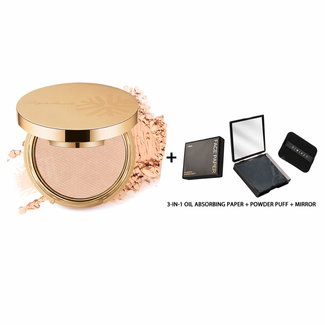 Dobshow® 3-IN-1 Waterproof Setting Matte Powder Compact👋 Bye-Bye Shine, Hello Airbrush Finish – All Day.