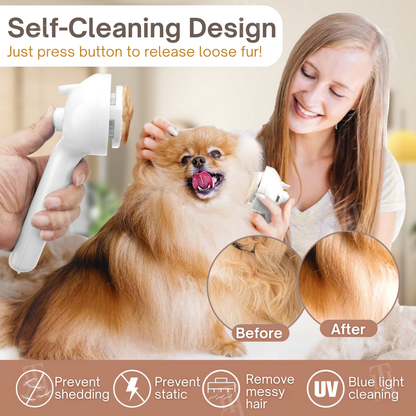 AEXZR® 3-in-1 Blue Light Grooming Comb🧼 Banish Pet Odor & Shedding in 5 Minutes!