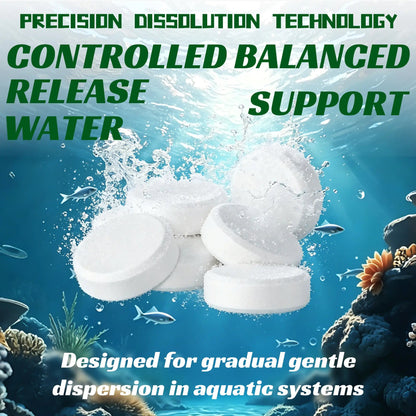 Aquarium Water Purification Tablets, Water Quality Dedicated to Clean Deodorizing Algae Stains Sludge Clear Fish Pond Aquarium Water Purification Tablets for Fish Pond Cleaner Eliminates Cloudy Substances Safely Removes Algae Stains