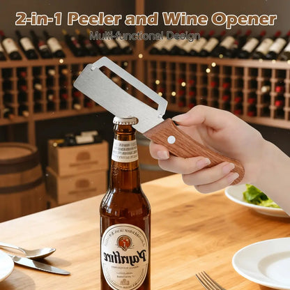 ZAVELY™ 4-in-1 Vegetable Peeler IEasy Kitchen Tool🍻 Peel & Pop – One Tool, Two Jobs Done in Seconds