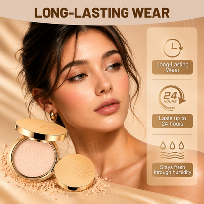Dobshow® 3-IN-1 Waterproof Setting Matte Powder Compact👋 Bye-Bye Shine, Hello Airbrush Finish – All Day.