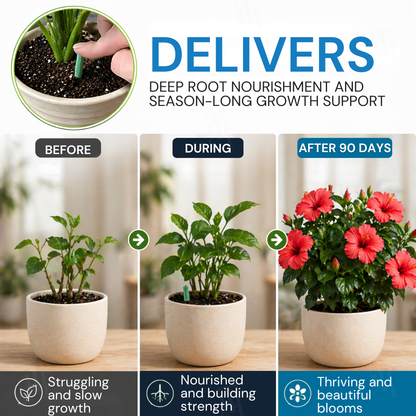 AEXZR® Home Greenery · 90-Day Lazy Plant Food Sticks🌿 At last – a plant food that works whilst you sleep.