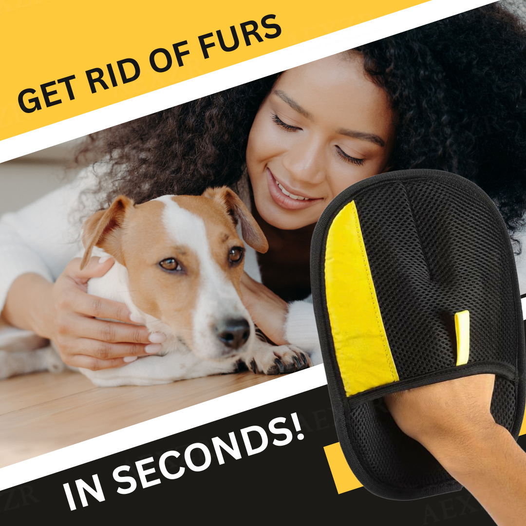 AEXZR® Pet Magic Grooming Glove💰 Stop Feeding the Lint Roller. Start Wiping Fur Away.