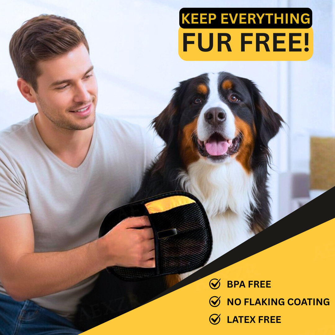 AEXZR® Pet Magic Grooming Glove💰 Stop Feeding the Lint Roller. Start Wiping Fur Away.