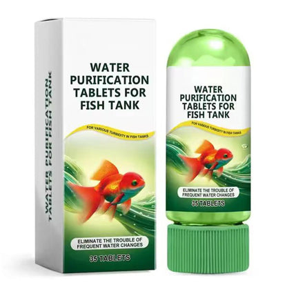 Aquarium Water Purification Tablets, Water Quality Dedicated to Clean Deodorizing Algae Stains Sludge Clear Fish Pond Aquarium Water Purification Tablets for Fish Pond Cleaner Eliminates Cloudy Substances Safely Removes Algae Stains