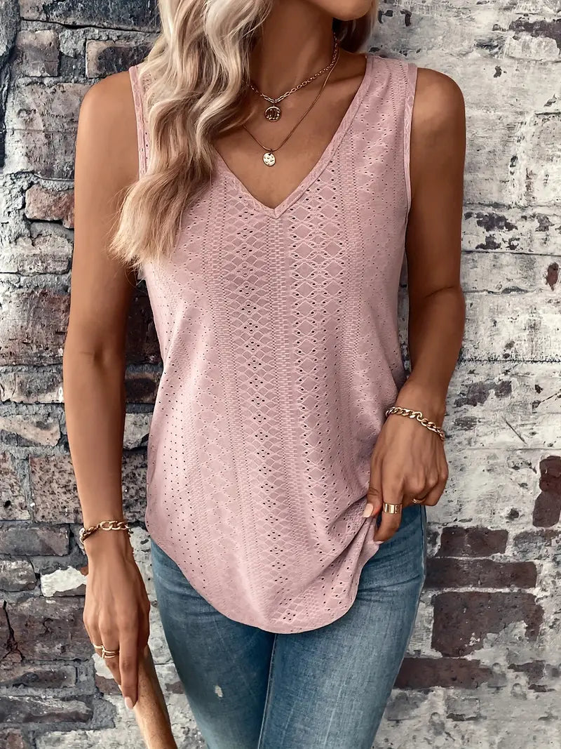 Sfrcord® Eyelet Solid Tank Top
