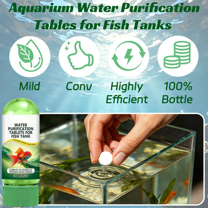 Aquarium Water Purification Tablets, Water Quality Dedicated to Clean Deodorizing Algae Stains Sludge Clear Fish Pond Aquarium Water Purification Tablets for Fish Pond Cleaner Eliminates Cloudy Substances Safely Removes Algae Stains