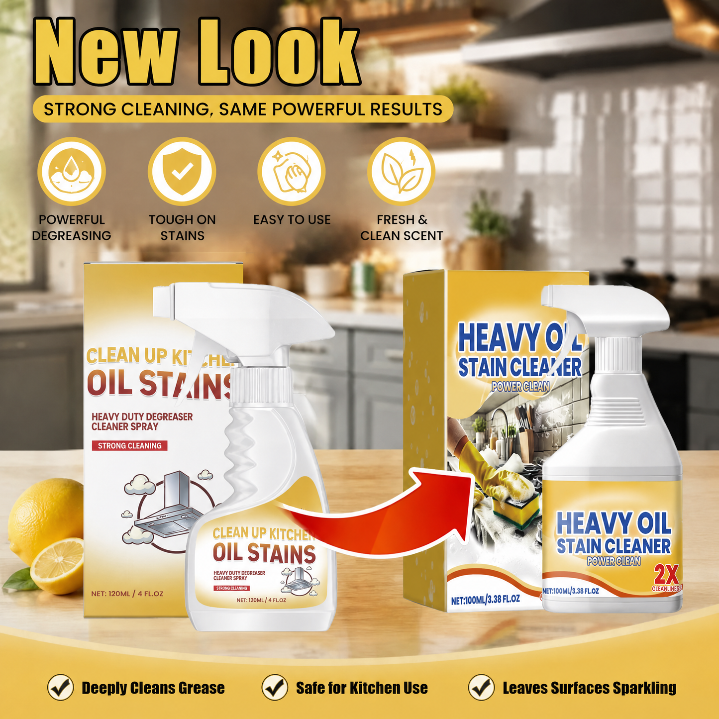 Heavy Duty Degreaser Cleaner Spray💧💧for Kitchen, Household, Oven, Stove, Range Hood,Household Kitchen Cleaners