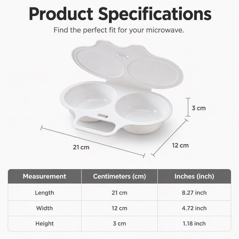 🥚Microwave Egg Poacher –🍳Dual‑cavity, non‑stick & easy clean. Healthier than frying