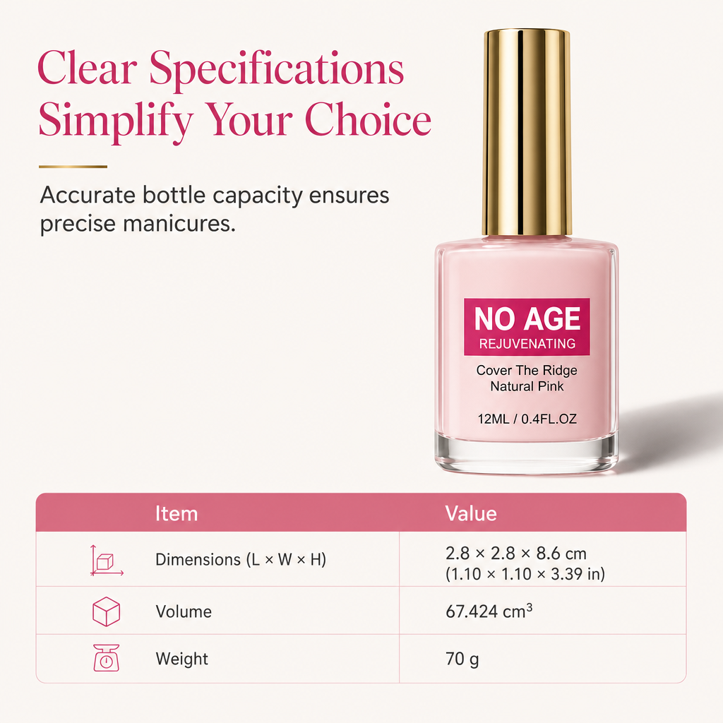 Glossy Nude Pink Nail Ridge Filler and Smoothing Liquid for Uneven Nails 12ml