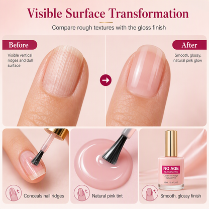 Glossy Nude Pink Nail Ridge Filler and Smoothing Liquid for Uneven Nails 12ml