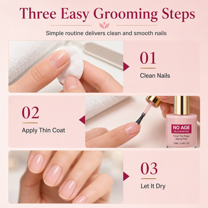 Glossy Nude Pink Nail Ridge Filler and Smoothing Liquid for Uneven Nails 12ml
